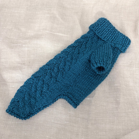 Hand knitted Alpaca Merino wool mix Jumper for Small Breed dogs and puppies 11-13in chest