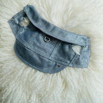 XXXS Metallic Denim Puppy Jacket (chest fit 19-24cm)