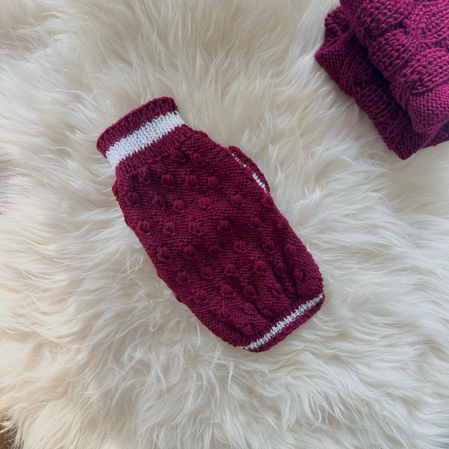 Merino alpaca wool blend hand-knit sweaters for Small Breeds XS S (around 1.8kg-3.5kg)