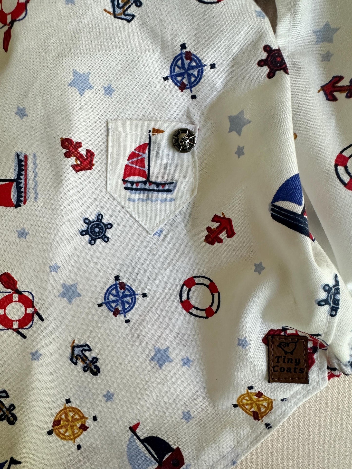 100% Lightweight Cotton Shirt Nautical print