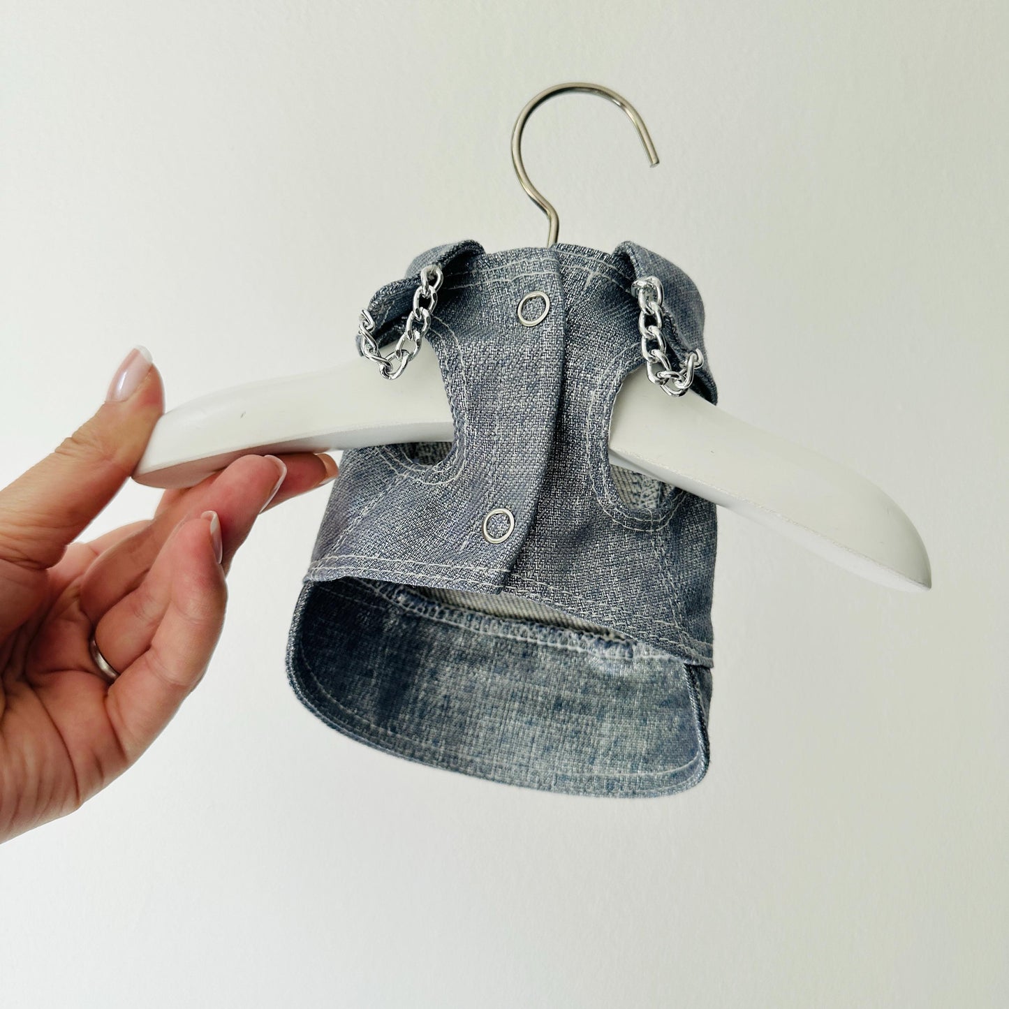 XXXS Metallic Denim Puppy Jacket (chest fit 19-24cm)