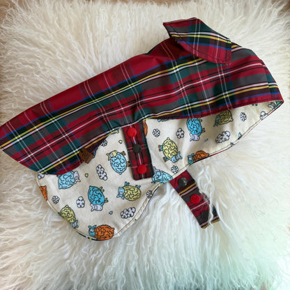Made to Measure & fully customisable dog raincoat lined with cotton fleece or jersey