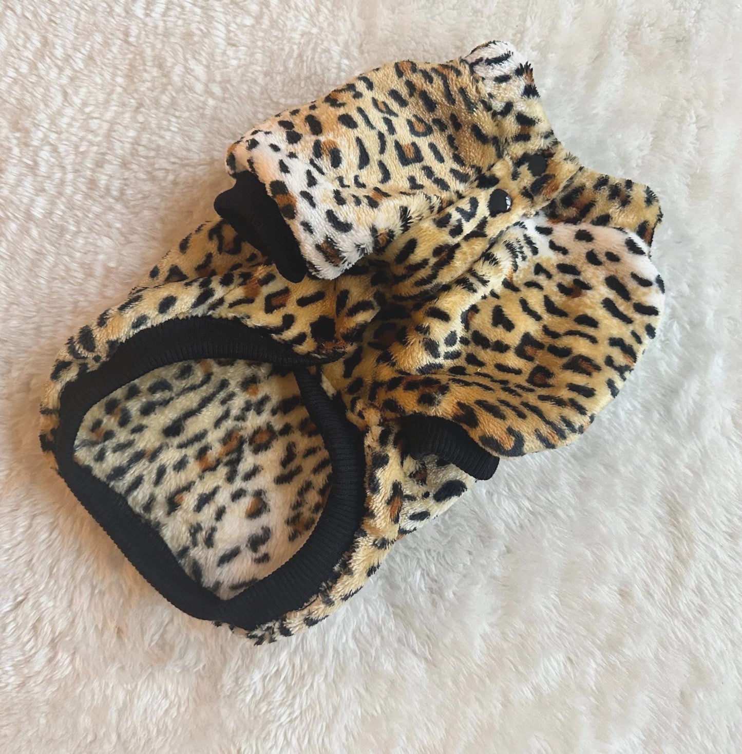 Custom Fit Animal print Fleece Dog Cardigan