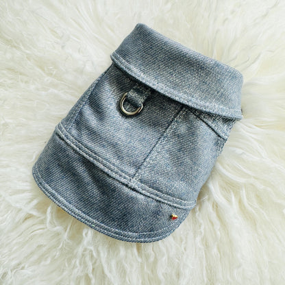 XXXS Metallic Denim Puppy Jacket (chest fit 19-24cm)