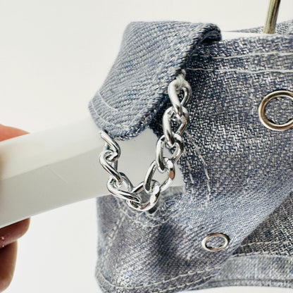 XXXS Metallic Denim Puppy Jacket (chest fit 19-24cm)