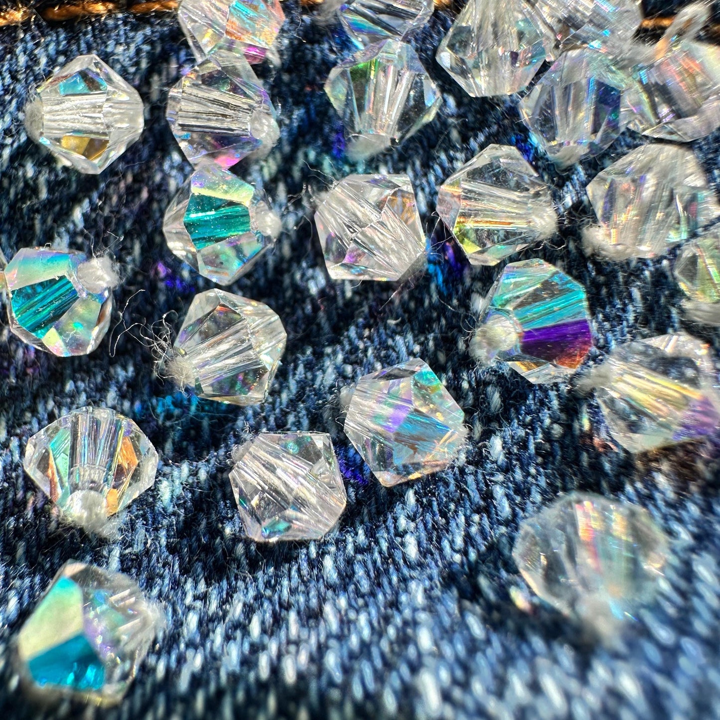 Genuine Swarovski beaded Denim Dog Jacket - 99 crystals hand sewn