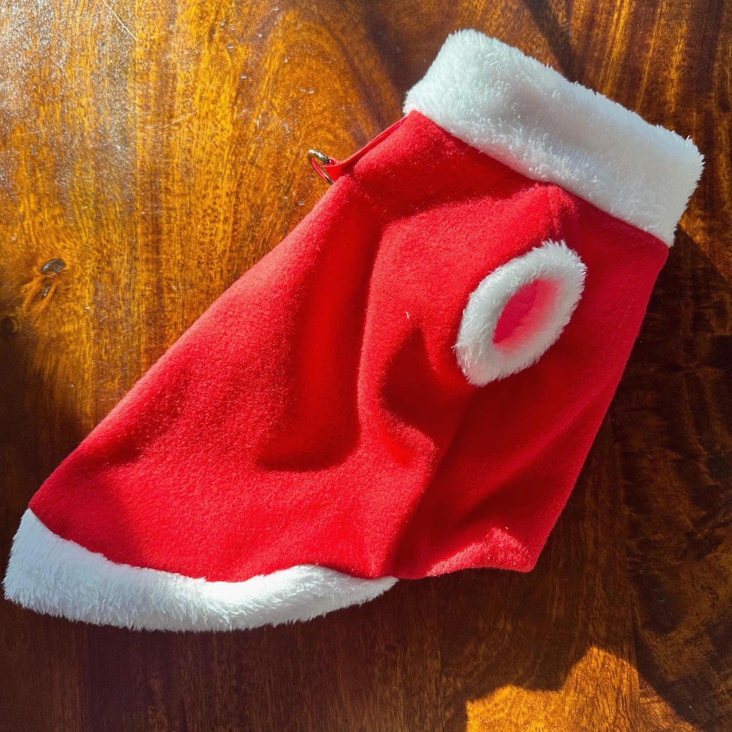 Handmade XXS tiny puppy Santa outfit soft fleece jumper with D ring for leash attachment- chest 8-10inch