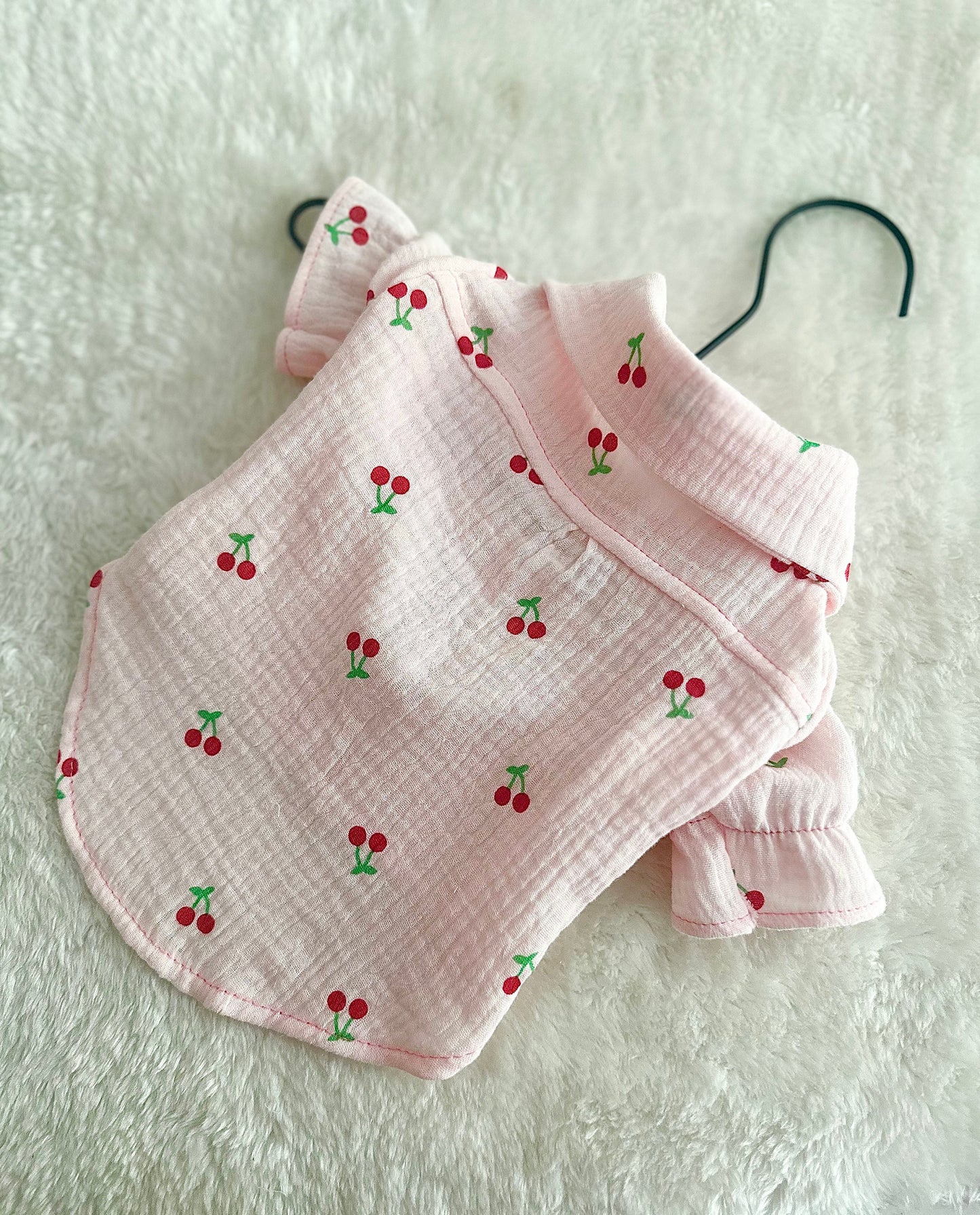 Handmade Cherry lightweight shirt for small dogs and puppies