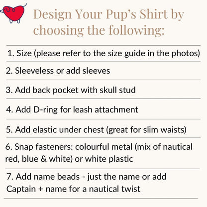 Custom Nautical Dog Shirt: Lightweight Cotton, Made to Order