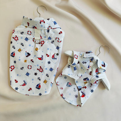 100% Lightweight Cotton Shirt Nautical print