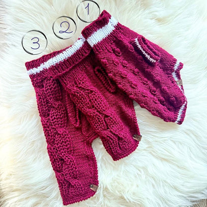 Merino alpaca wool blend hand-knit sweaters for Small Breeds XS S (around 1.8kg-3.5kg)