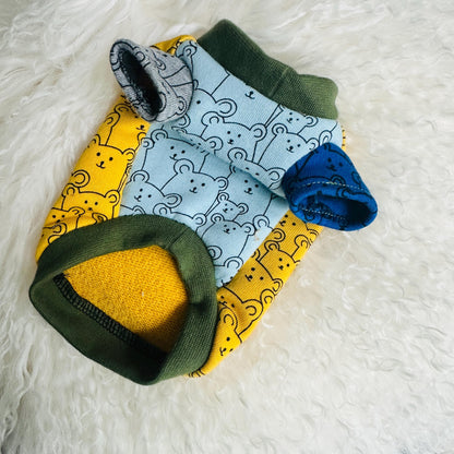 XXXS multicoloured Cotton Top for a puppy around 6" long, chest 8-10"