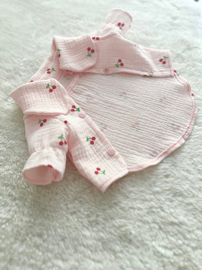Handmade Cherry lightweight shirt for small dogs and puppies