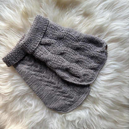 Fluffy Merino alpaca wool blend hand-knit sweater for Small chunky shapes (around 2-5kg-4.5kg)