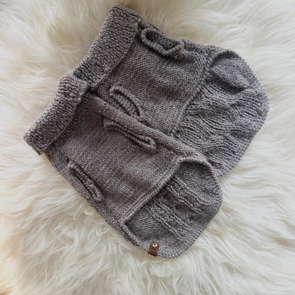 Fluffy Merino alpaca wool blend hand-knit sweater for Small chunky shapes (around 2-5kg-4.5kg)