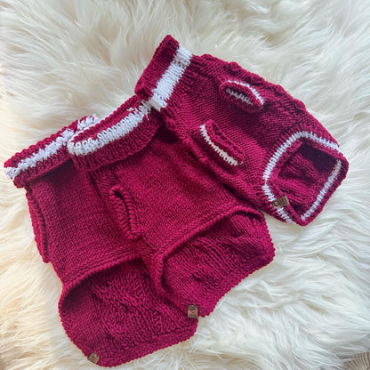 Merino alpaca wool blend hand-knit sweaters for Small Breeds XS S (around 1.8kg-3.5kg)