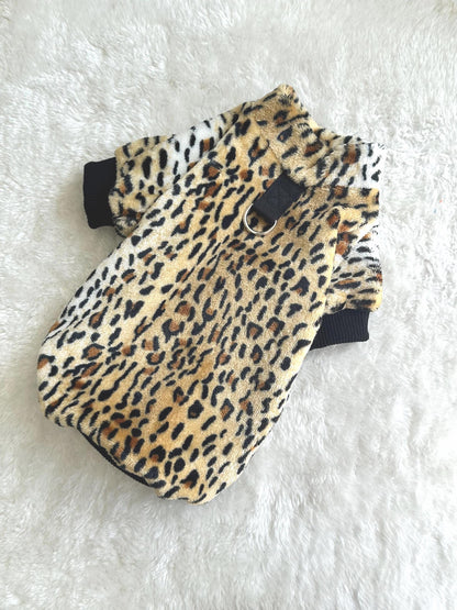 Custom Fit Animal print Fleece Dog Cardigan