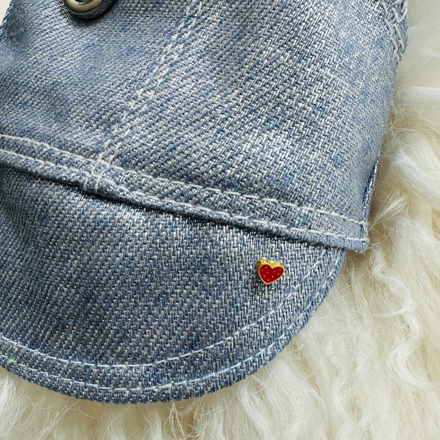 XXXS Metallic Denim Puppy Jacket (chest fit 19-24cm)