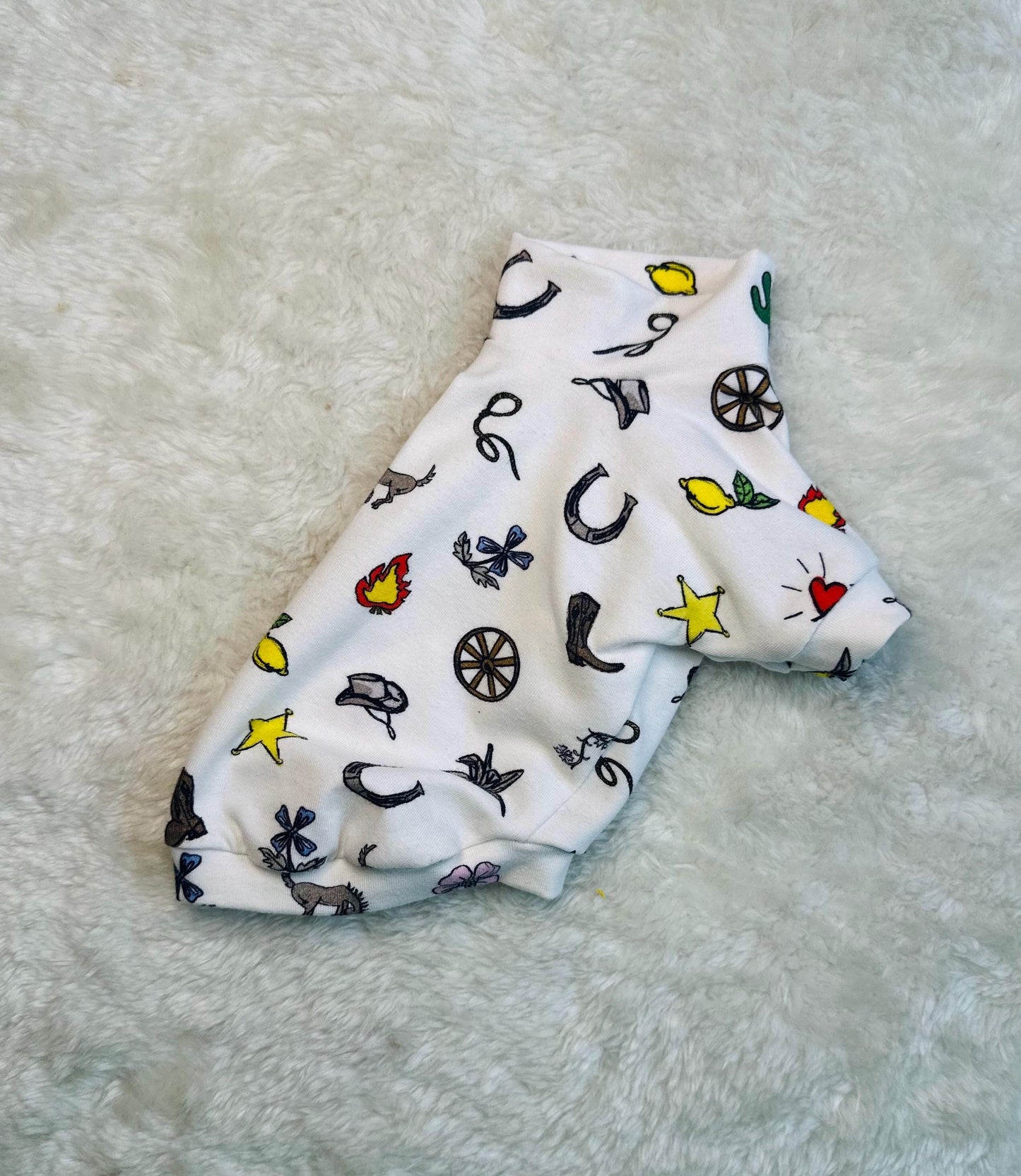 Custom Fit PJ's loungewear funky cowboy print top