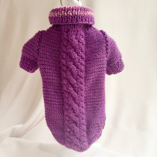 Hand knitted Alpaca Merino wool mix Jumper for 13-14inch chest, 9-10" length