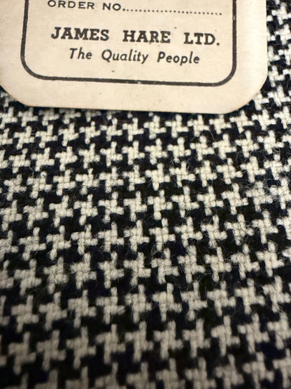 Vintage Houndstooth tweed wool coat - Fully lined - Made to Measure