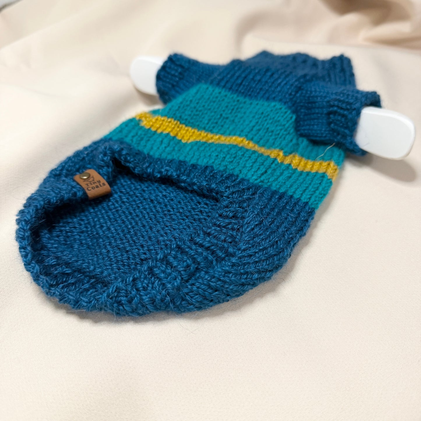 Hand knitted Alpaca Merino wool mix Jumper for Small Breed dogs and puppies 12-14in chest