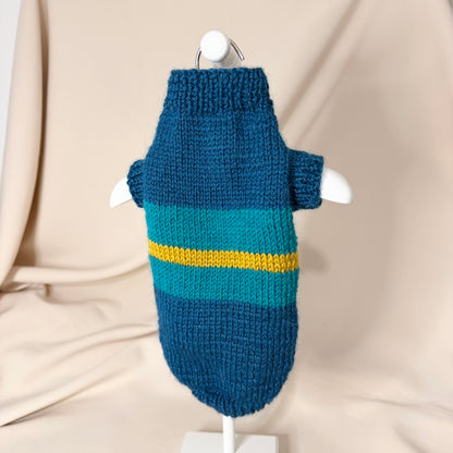 Hand knitted Alpaca Merino wool mix Jumper for Small Breed dogs and puppies 12-14in chest