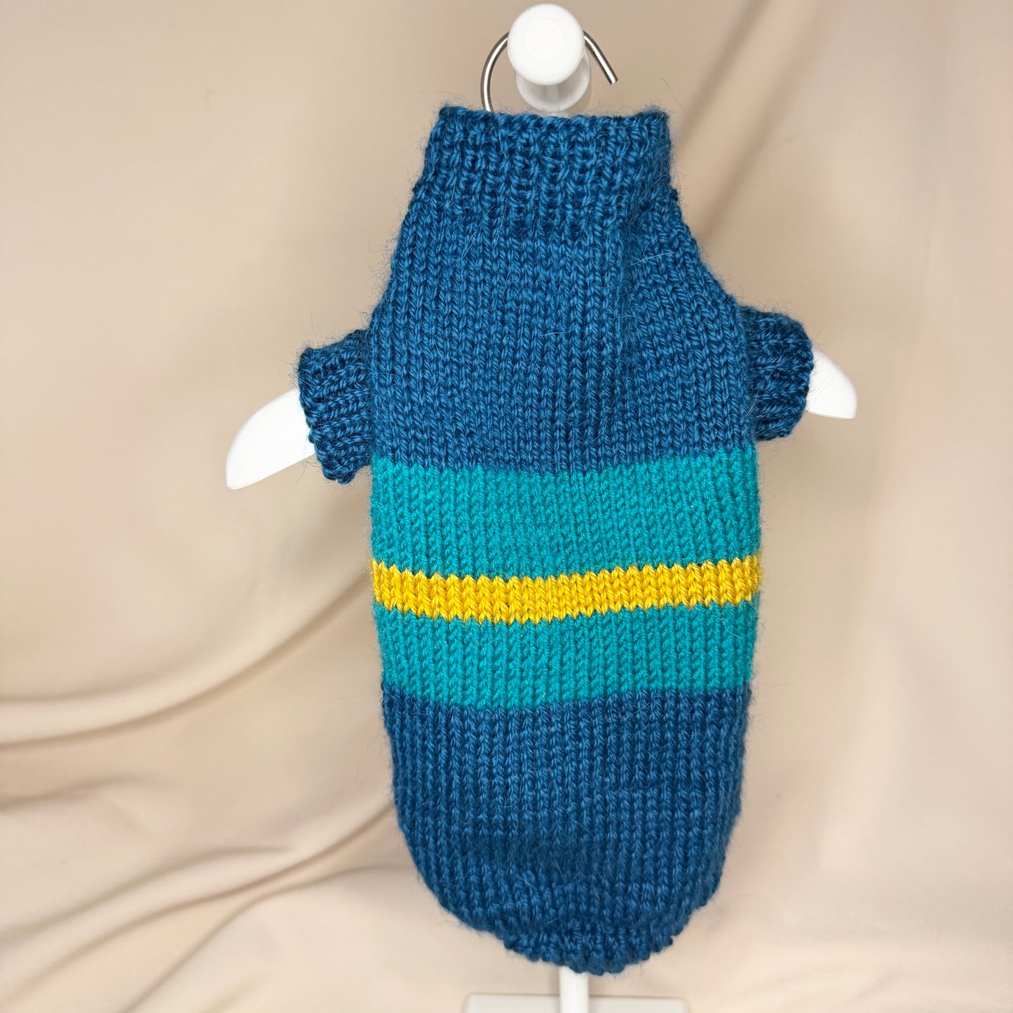 Hand knitted Alpaca Merino wool mix Jumper for Small Breed dogs and puppies 12-14in chest