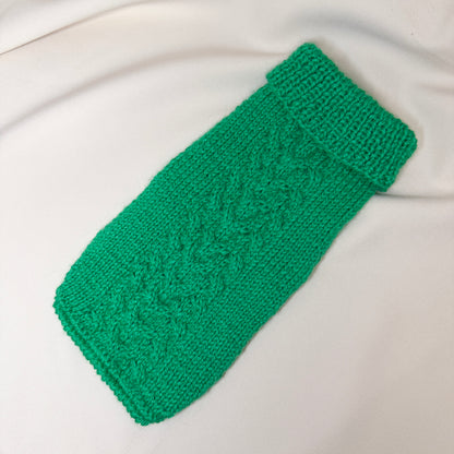 Hand-Knitted Alpaca & Merino Cable knit Jumper for Small Dogs 12-14in chest