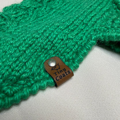 Hand-Knitted Alpaca & Merino Cable knit Jumper for Small Dogs 12-14in chest