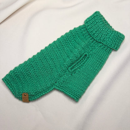 Hand-Knitted Alpaca & Merino Jumper for Small Dogs 13-14 in chest