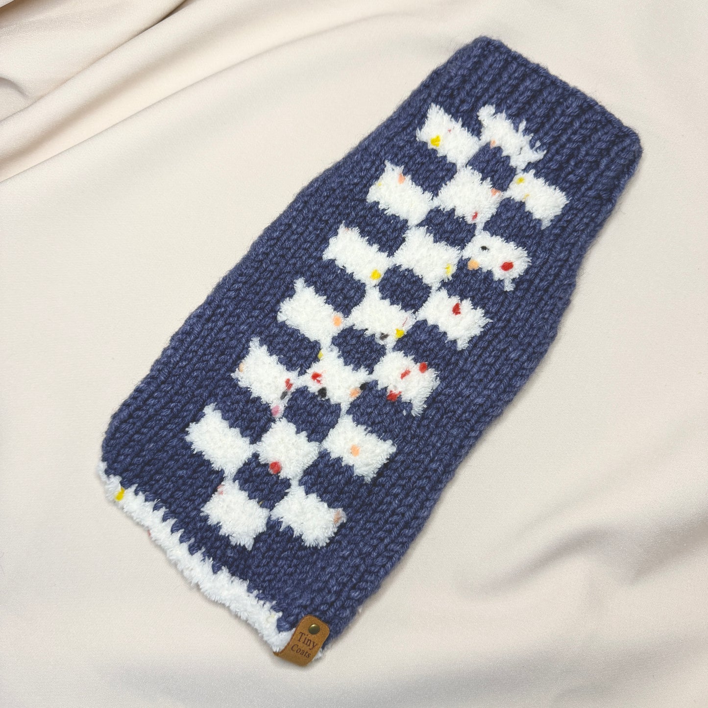 Hand-Knitted Alpaca & Merino Jumper for Small Dogs 13-14in chest