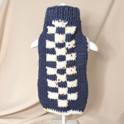 Hand-Knitted Alpaca & Merino Jumper for Small Dogs 13-14in chest