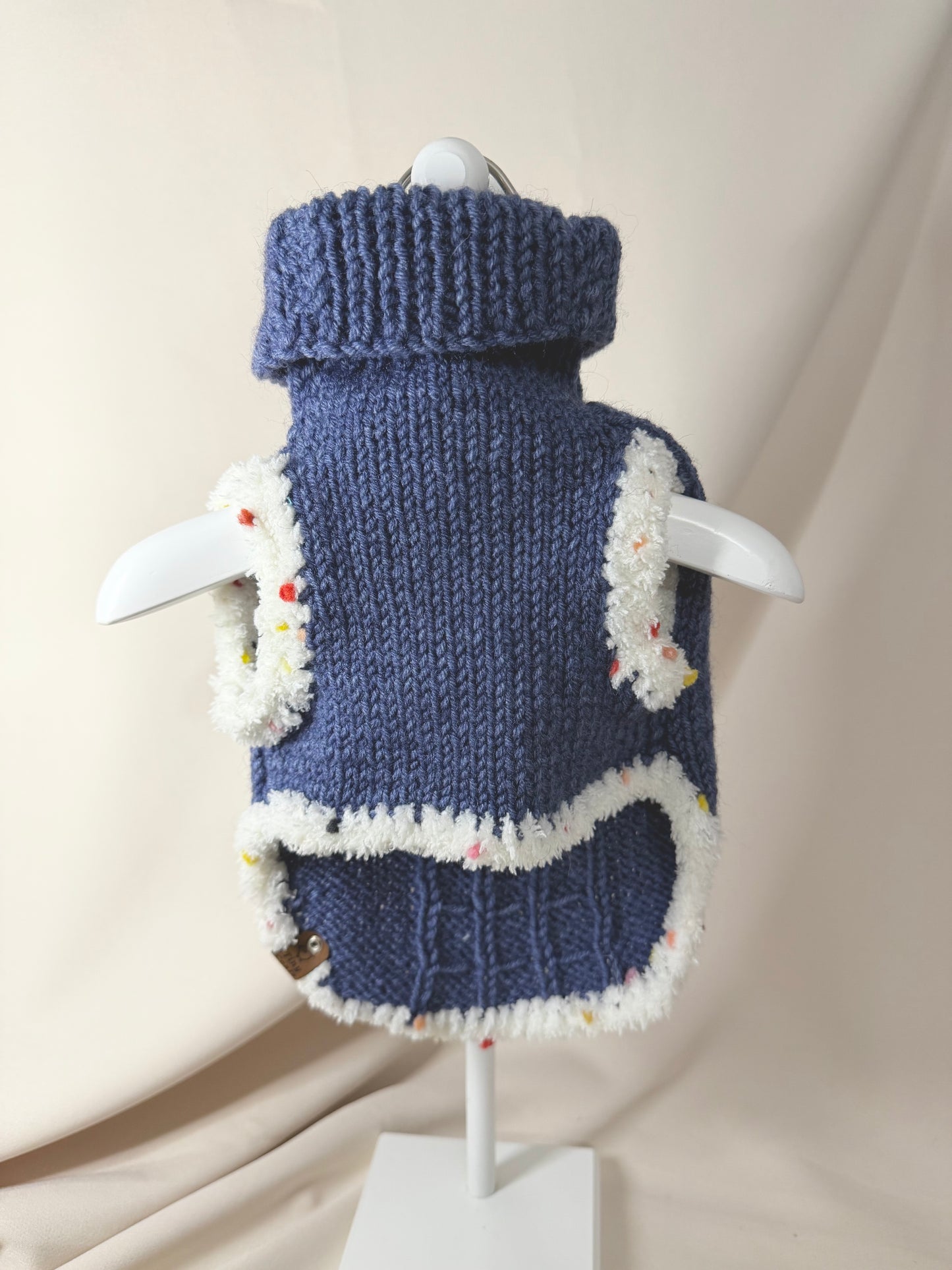 Hand-Knitted Alpaca & Merino Jumper for Small Dogs 14-15in chest