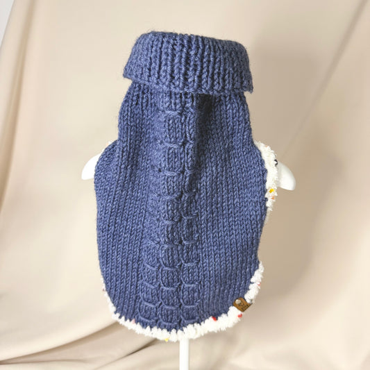 Hand-Knitted Alpaca & Merino Jumper for Small Dogs 14-15in chest