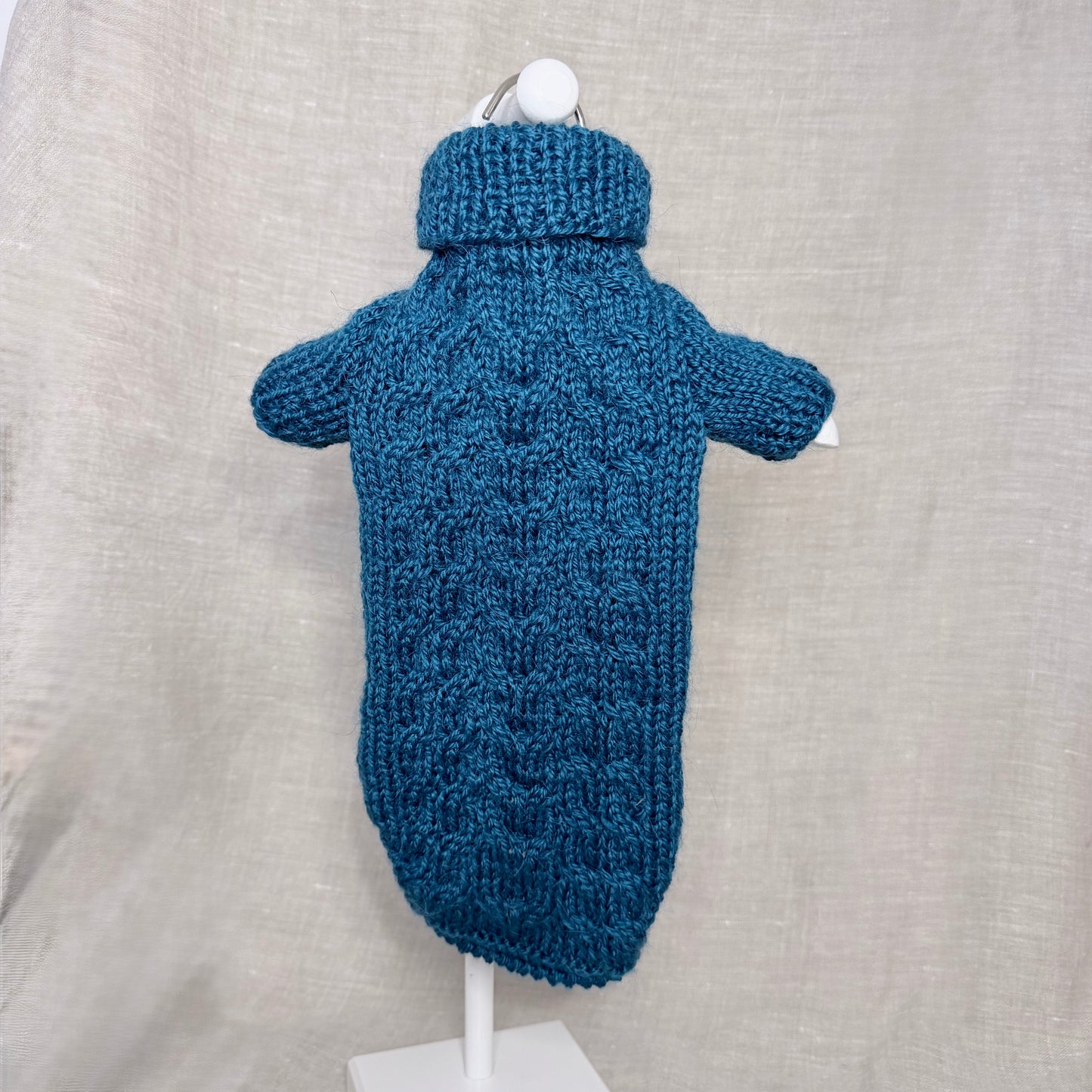 Hand knitted Alpaca Merino wool mix Jumper for Small Breed dogs and puppies 11-13in chest