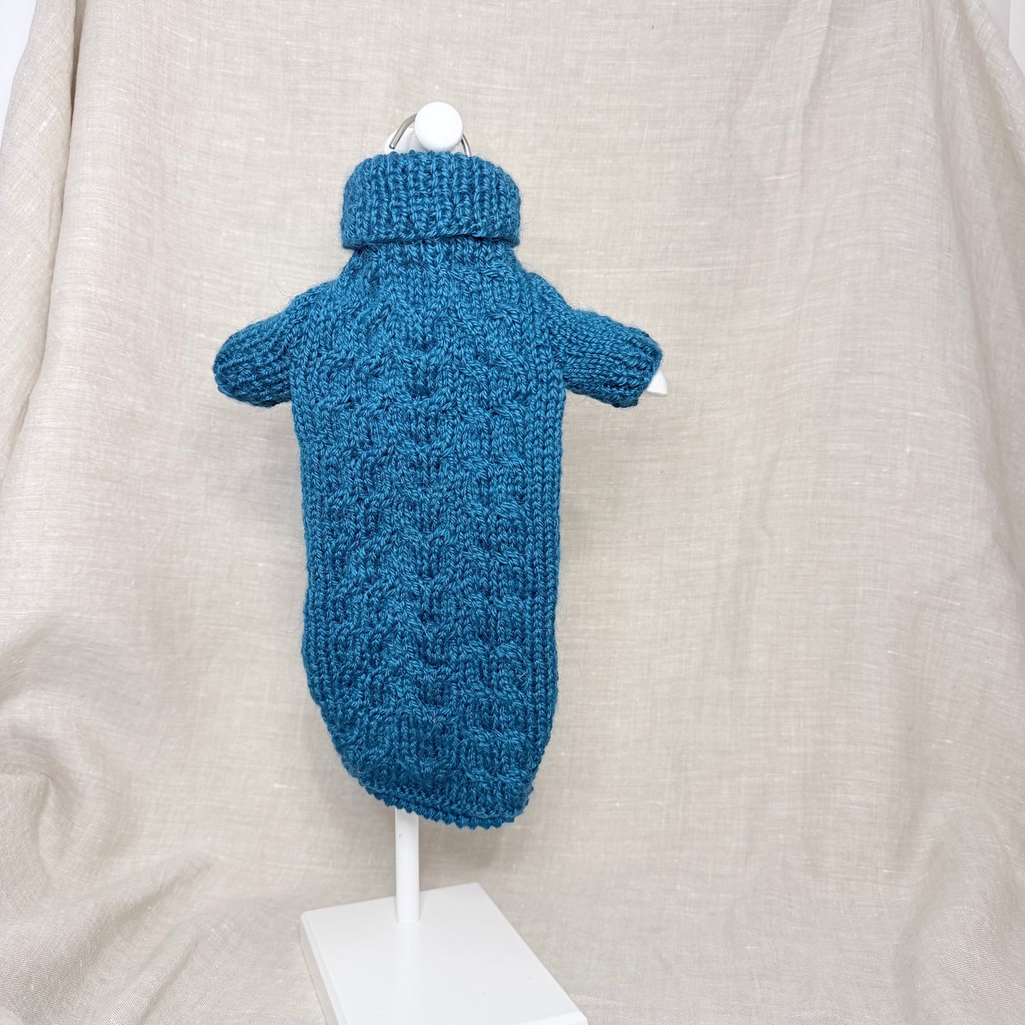 Hand knitted Alpaca Merino wool mix Jumper for Small Breed dogs and puppies 11-13in chest