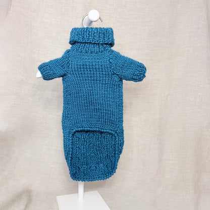 Hand knitted Alpaca Merino wool mix Jumper for Small Breed dogs and puppies 11-13in chest