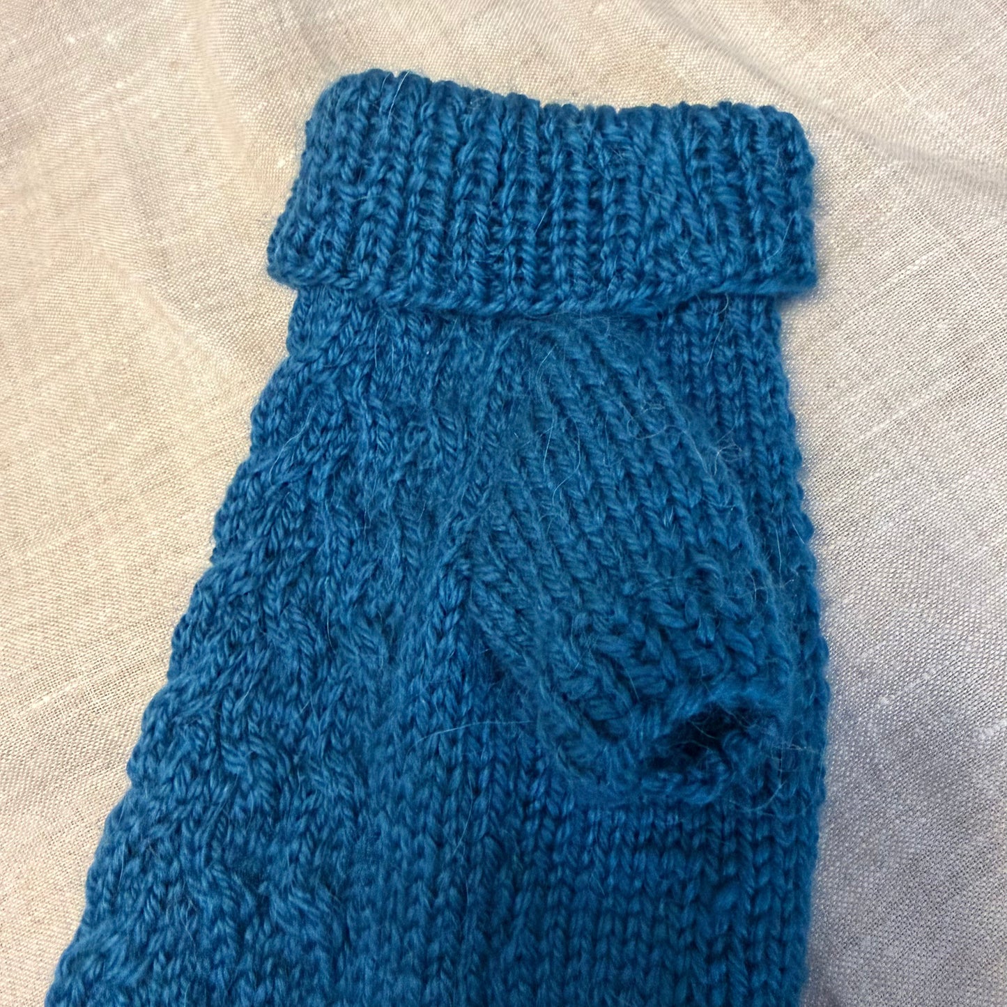 Hand knitted Alpaca Merino wool mix Jumper for Small Breed dogs and puppies 11-13in chest