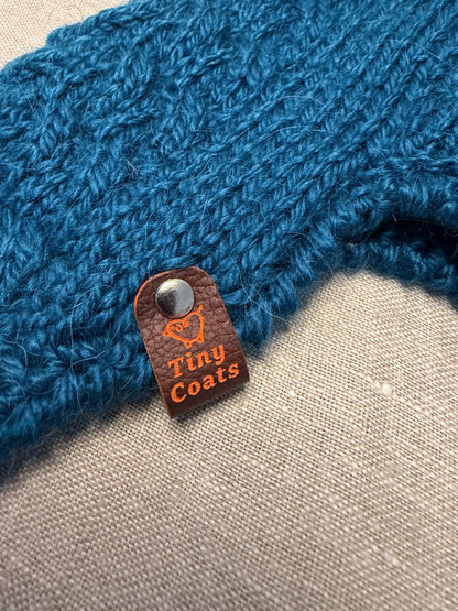 Hand knitted Alpaca Merino wool mix Jumper for Small Breed dogs and puppies 11-13in chest