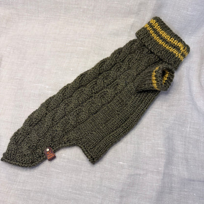 Hand knitted Alpaca Merino wool mix Jumper for Small Breed dogs and puppies 12.5-14.5in chest