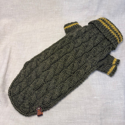 Hand knitted Alpaca Merino wool mix Jumper for Small Breed dogs and puppies 12.5-14.5in chest