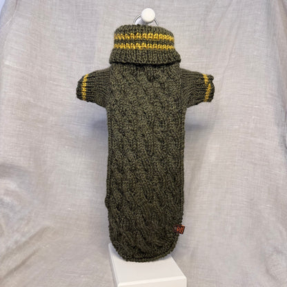 Hand knitted Alpaca Merino wool mix Jumper for Small Breed dogs and puppies 12.5-14.5in chest