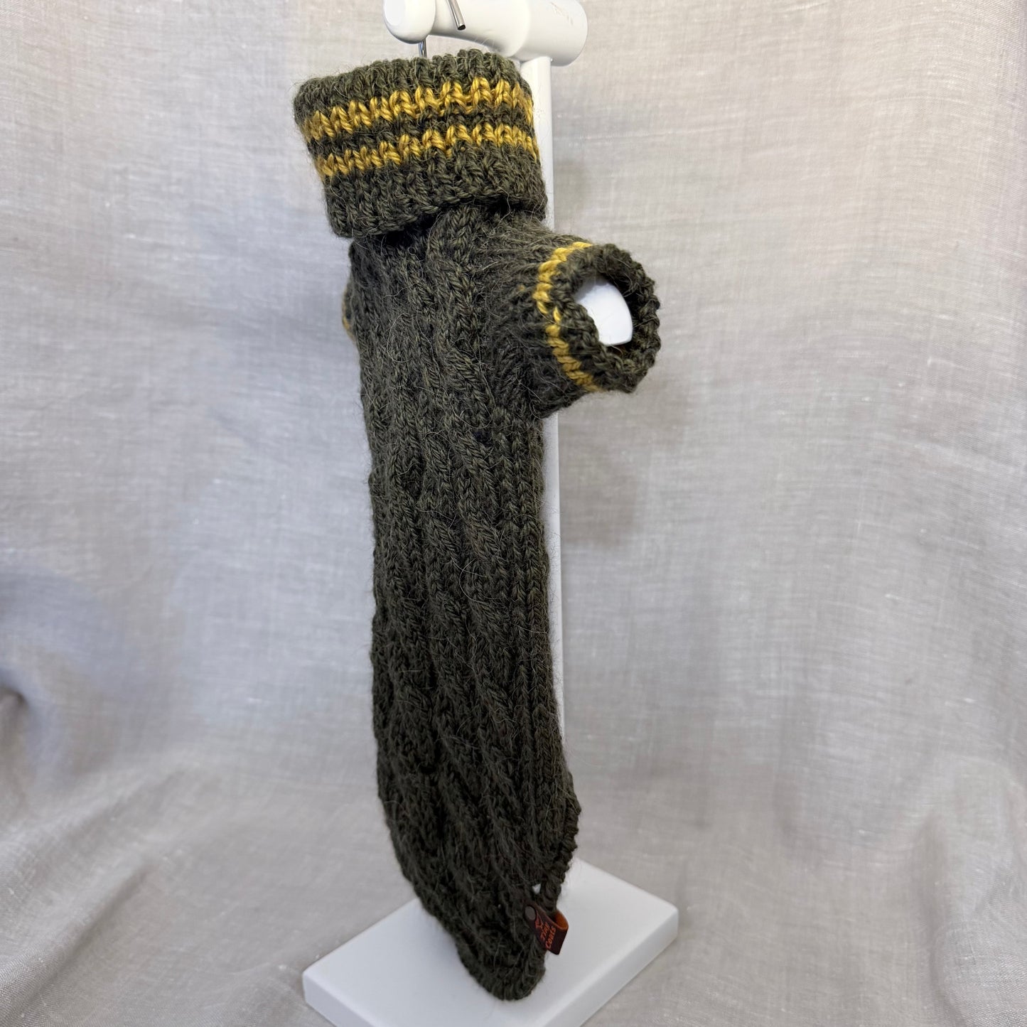 Hand knitted Alpaca Merino wool mix Jumper for Small Breed dogs and puppies 12.5-14.5in chest