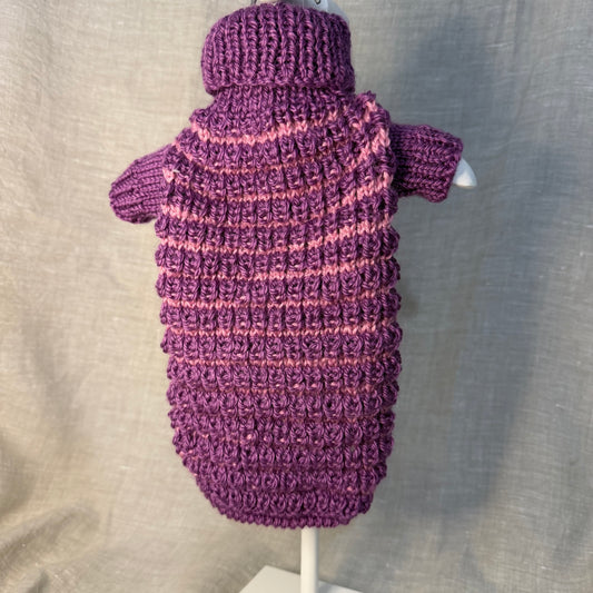 Hand knitted Alpaca Merino wool mix Jumper for Small Breed dogs and puppies 12-14inch chest