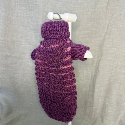 Hand knitted Alpaca Merino wool mix Jumper for Small Breed dogs and puppies 12-14inch chest