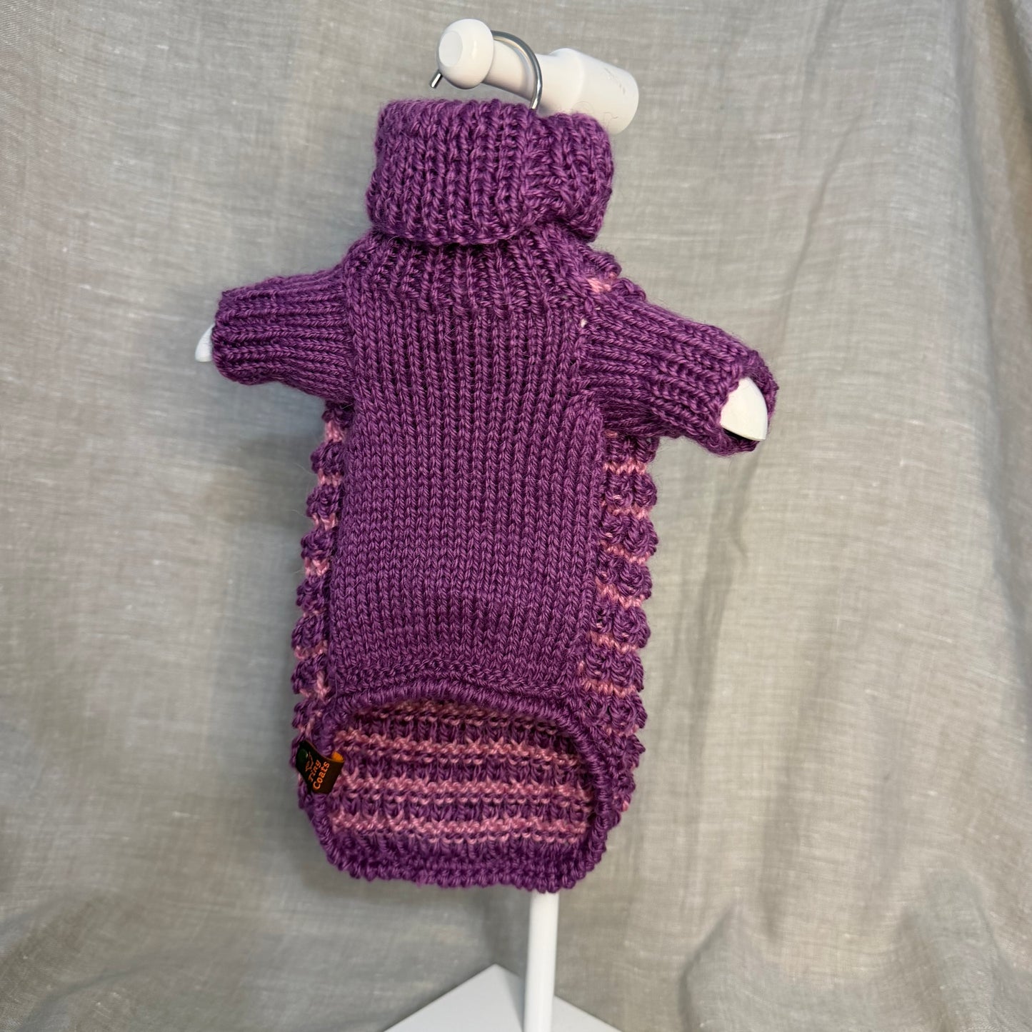 Hand knitted Alpaca Merino wool mix Jumper for Small Breed dogs and puppies 12-14inch chest