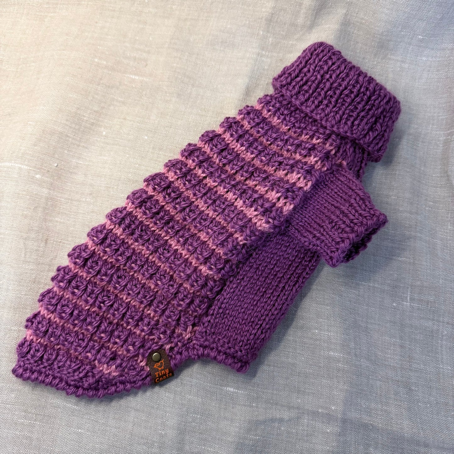 Hand knitted Alpaca Merino wool mix Jumper for Small Breed dogs and puppies 12-14inch chest