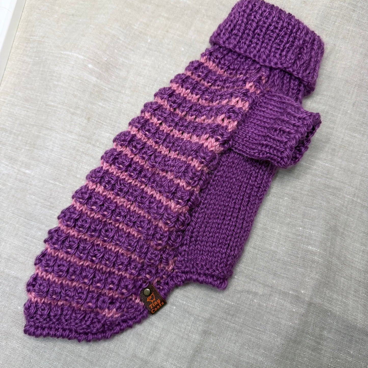 Hand knitted Alpaca Merino wool mix Jumper for Small Breed dogs and puppies 12-14inch chest