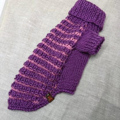 Hand knitted Alpaca Merino wool mix Jumper for Small Breed dogs and puppies 12-14inch chest